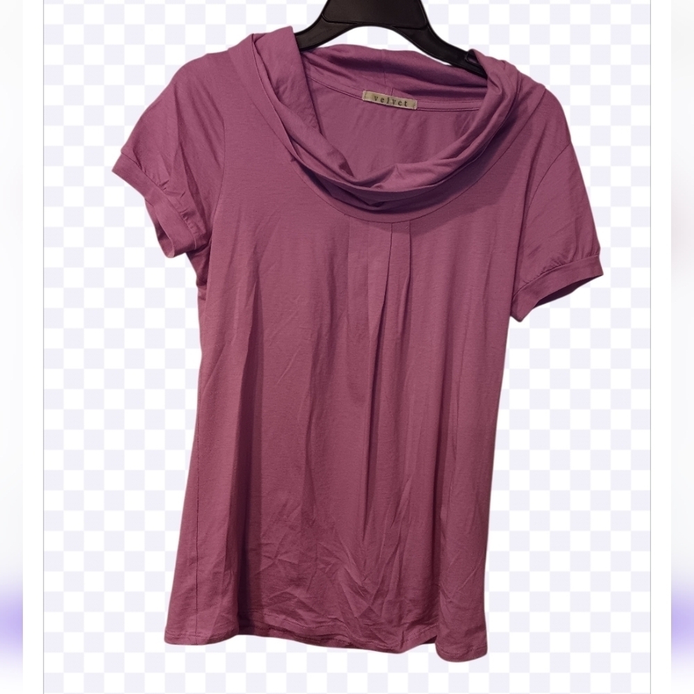 Velvet by Graham & Spencer Purple Short Sleeve Top Sz M Y2k Style